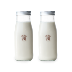 Glass Creamer Bottles - Set of 2 |  | Reusable Milk & Beverage Containers